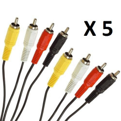 5 X Cable 1,2m 4 rca macho a 4 rca macho cable cables rca macho hacia macho cables alarmas sistema seguridad jr international - 