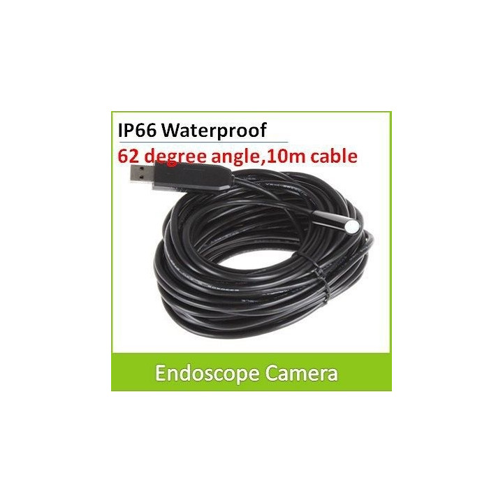10m usb video cámara de inspección endoscopio tubo de color del tubo de desbloqueo llevó impermeable ip66 jr international - 1