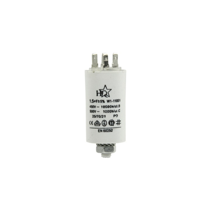 Capacitor 1.5 mf micro farad 400v 450v 500v 50 60 hz universal motor starter condo with terminal am w1 11010 fagor - 1