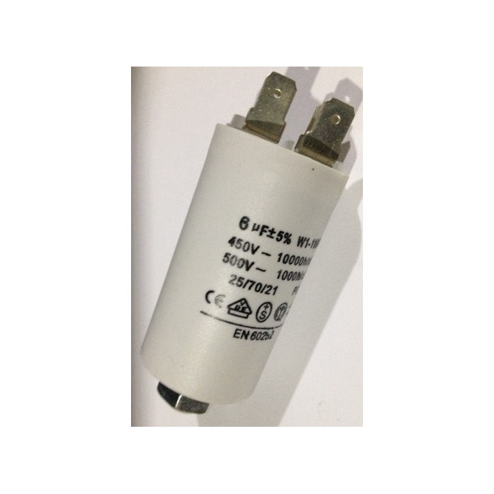 Condensador 6 micro farad 450v 50 60 hz condensador de arranque motor universal a borne w1 11006 jr international - 1