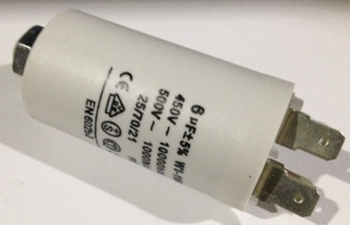 Condensador 6 mf 6.3 micro farad 450v 50 60 hz condensador de arranque motor universal a borne w1 11006 jr international - 1