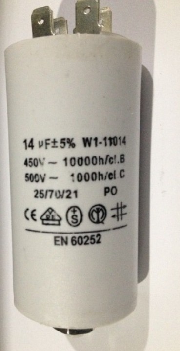 Condensatore 14 mf micro farad 450v 50 60 hz condensatore di avviamento motore universale con capocorda am w1 11014 jr internati