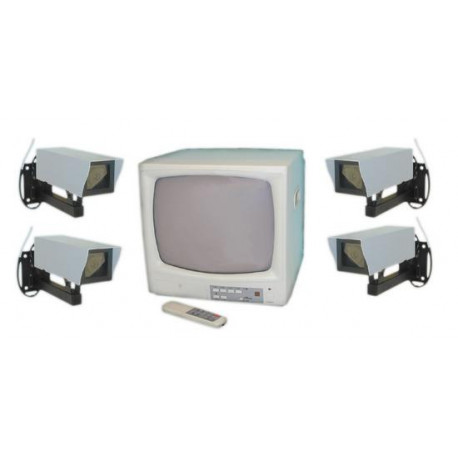 Kit video vigilancia 4 canales con 4 camaras y monitor 12'' video vigilancia camaras monitores jr international - 1