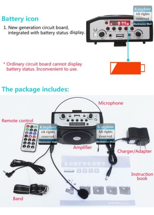 Mini 8 Multi microfono del megafono altoparlante 3 in 1 jr international - 2