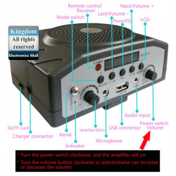 Portable Mini 8 Multi Microphone Megaphone Loudspeaker 3 in 1 jr international - 3