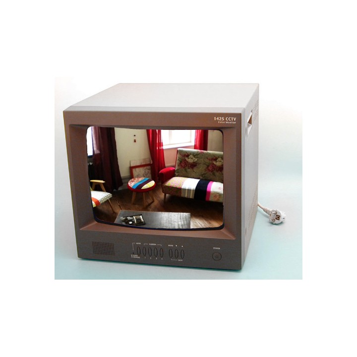 Monitore colore 14'' 35cm 400l audio +selettore 4 canali doc1400 schermo sistema videosorveglianza jr international - 2