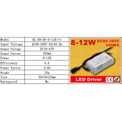 LED Driver alimentazione 110v 220v a 36V 9 a corrente costante 350mA 12W jr  international - 4