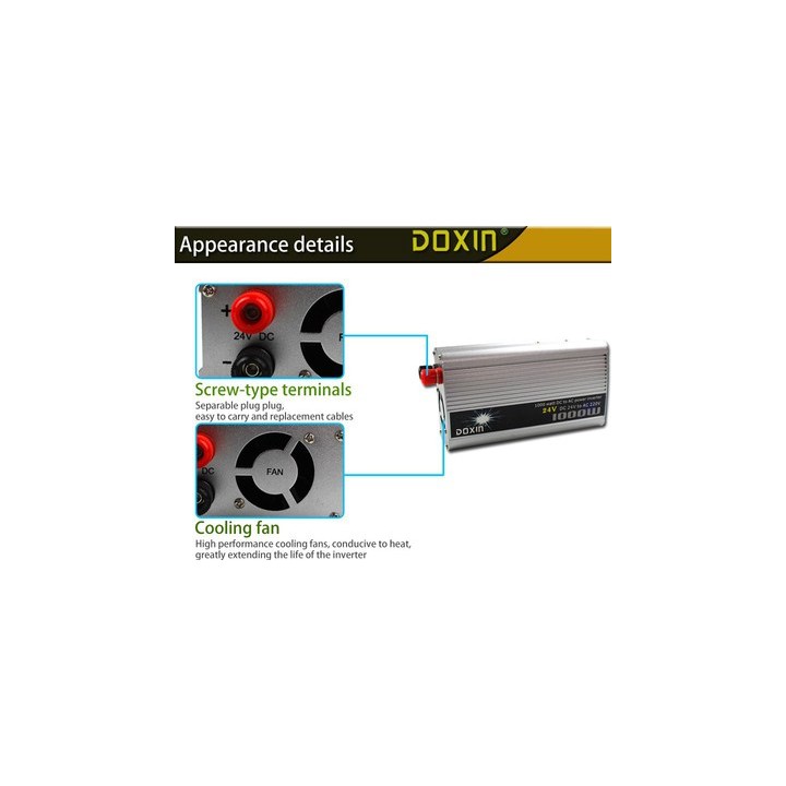 Convertitore elettronico tensione 24cc 220 vca 1000w 24v 210v 220v 230v 240v cambia tensione elettrico sinusoide modificata conv
