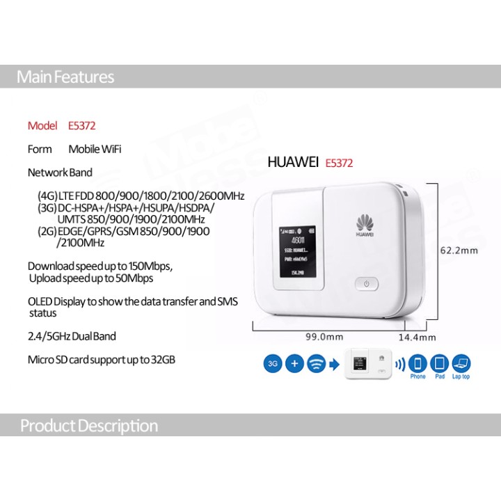 2015 Unlocked HUAWEI E5372s - Micro carta 4G LTE modem 3G USB Wifi Wireless Mobile Router & Car + 1780mAh Battery supporto a 32G