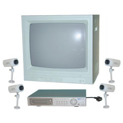 Video surveillance pack 45cm 20'' quad processor video pack with 4 cameras video surveillance system protection packs kits secur
