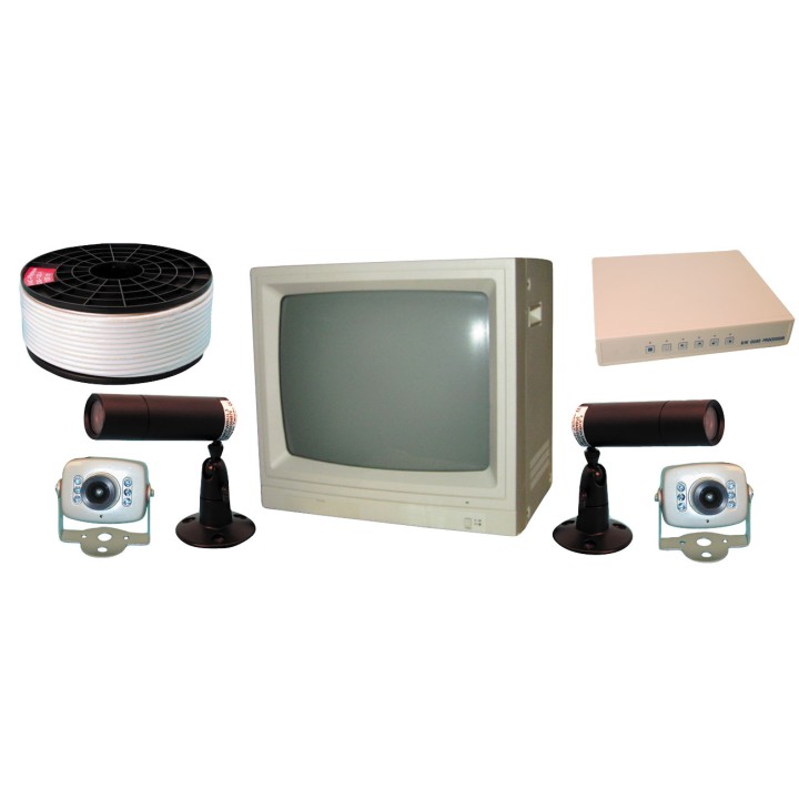 Video surveillance pack 45cm 20'' quad processor video pack with 4 cameras video surveillance system protection packs kits secur
