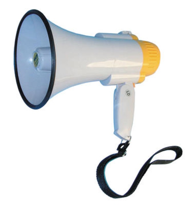 Megaphone 5w megaphone, 150 to 300m, ø130x190mm megaphone voice clear voice projection hand held megaphone power megaphone voice