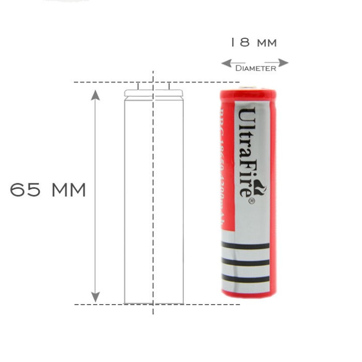 1 batería ultrafire 3.7v 4200mah 18650 recargable de li-ion 3a linterna tled3wz ultrafire - 3