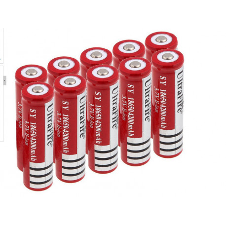 tranquilo Sacrificio harina 10 batería ultrafire 3.7v 4200mah 18650 recargable de li-ion 3a linterna  tled3wz
