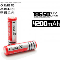 100 batería ultrafire 3.7v 4200mah 18650 recargable de li-ion 3a linterna tled3wz ultrafire - 4