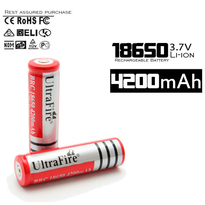 50 batterie ultrafire 3.7v 4200mah 18650 wiederaufladbare li-ionen-3a-taschenlampe tled3wz ultrafire - 4