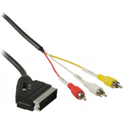 Cable SCART auf RCA Stecker-Adapter-Switching mit SCART 3 RCA male schwarz 1.00m konig - 1