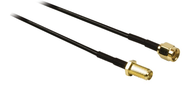 Cable SMA de polaridad inversa antena de conector macho SMA es RP a RP SMA hembra 3m negro konig - 1