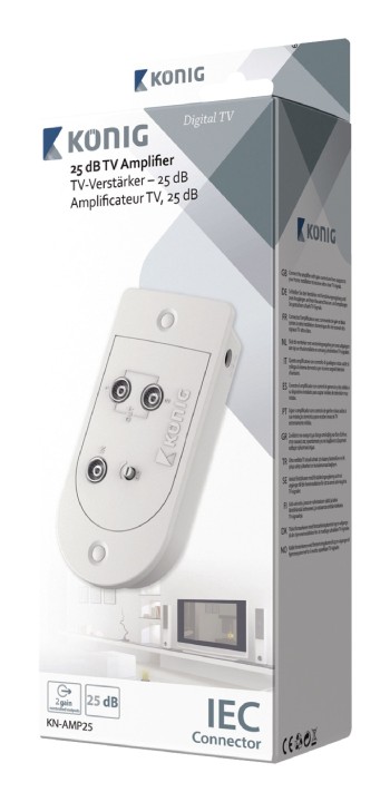 Segnale TV splitter uscite di controllo 25dB di guadagno amplificatore a 2 kn-amp25 konig - 1