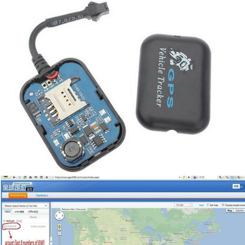 Sunjoyco Mini Vehicles/Motorbikes/Trucks GPS/GSM/GPRS/SMS Tracking Locator Realtime Tracking System Protector Monitor Antitheft AH207 