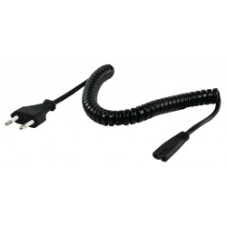 Spiralle power cable plug to European law iec-320-c7 2m black vlep11042b20 konig - 3