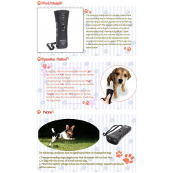 Double Heads Ultrasonic Dog Repeller Super Dog Chaser and dog traning with LED light and Laser 4 in 1 for Dogs Cats jr internati