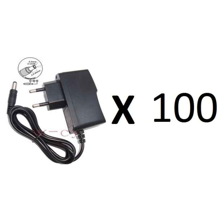 100 Adaptador de corriente 110v 220v 12v 1a a 5,5 x 2,1 mm enchufe hembra convertidor jr international - 1