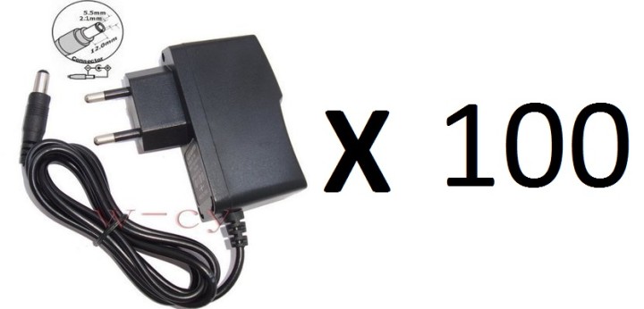 100 Adaptador de corriente 110v 220v 12v 1a a 5,5 x 2,1 mm enchufe hembra convertidor jr international - 1