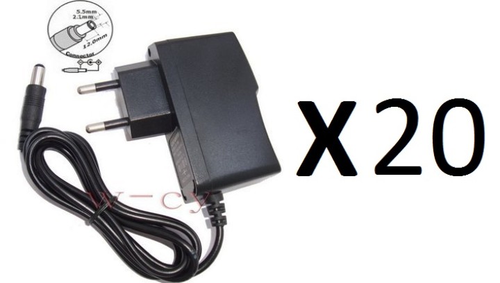 20 Adattatore di alimentazione 110v 220v 12v 1a a 5.5x potenza 2,1 millimetri jack di alimentazione con convertitore jr internat