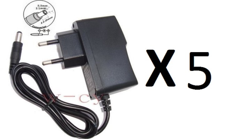 5 Power adapter 110v 220v 12v 1a to 5.5x 2.1mm jack converter power supply jr international - 1