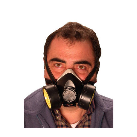 Maschera a gas protezione naso e bocca + filtro influenza  virus china protezione chimico np306 + 2 rc206 souked - 1