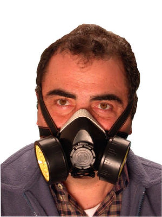 Maschera a gas protezione naso e bocca + filtro influenza  virus china protezione chimico np306 + 2 rc206 souked - 1