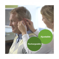 Rechargeable Hearing Aids Sound Voice Amplifier Behind The Ear EU Plug jr  international - 9