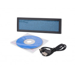 Mini recargable LED azul Display programable Insignia conocida de desplazamiento con la programación USB, diferentes idiomas, 8 