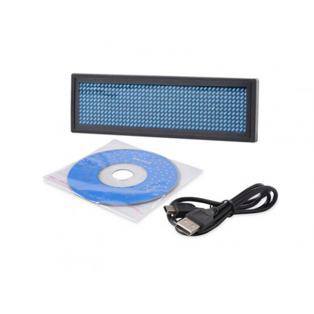 Mini recargable LED azul Display programable Insignia conocida de desplazamiento con la programación USB, diferentes idiomas, 8 