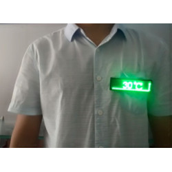 Mini Rechargeable green Led Programmable Display Name Badge Scrolling With USB Programming, Different Languages, 8 Compatible jr