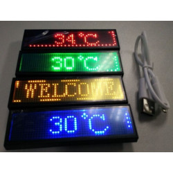 Mini Rechargeable green Led Programmable Display Name Badge Scrolling With USB Programming, Different Languages, 8 Compatible jr
