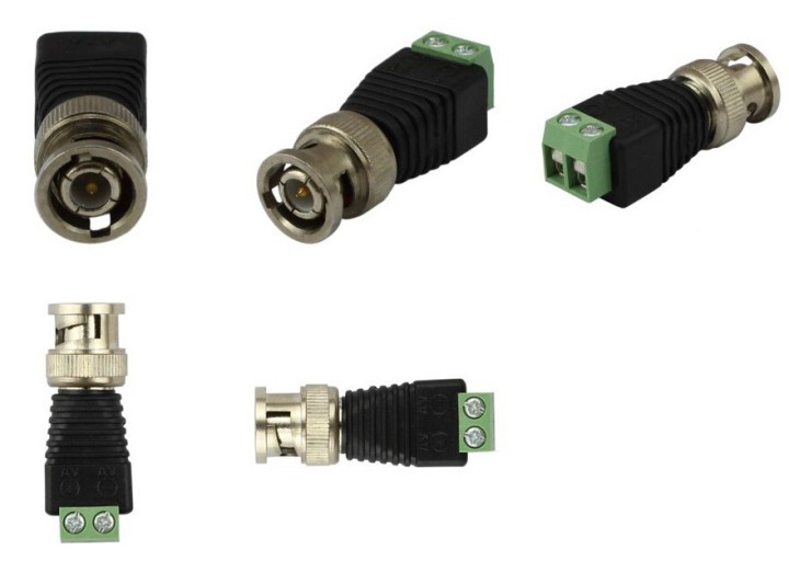 Mini Coax CAT5 To Camera CCTV BNC UTP Video Balun Connector Adapter BNC Plug For CCTV System niceeshop - 2
