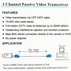 Mini Coax CAT5 To Camera CCTV BNC UTP Video Balun Connector Adapter BNC Plug For CCTV System niceeshop - 5