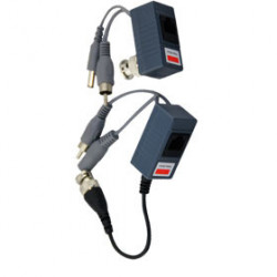 2 BNC Male Coax Video Balun with Audio + PSU CCTV Camera 2-pin terminal block deamx - 3