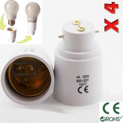 4 b22 a e27 adaptador convertidor lámpara casquillo de la lámpara led 12v 24v 48v 220v toma de adaptación captelec - 1