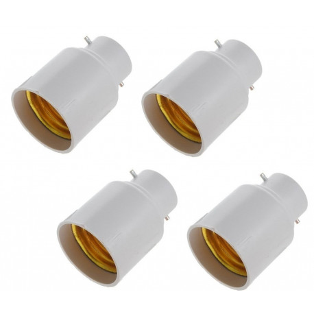 4 pcs b22 to e27 light for led light lamp bulbs base holder adapter converter 12v 24v 48v 220v lampholder conversion captelec - 