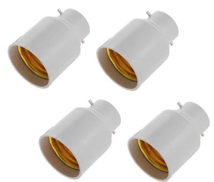 4 pcs b22 to e27 light for led light lamp bulbs base holder adapter converter 12v 24v 48v 220v lampholder conversion captelec - 
