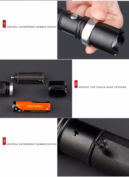 1000LM 5W cree impermeabile ha portato la polizia torcia elettrica di controllo del traffico stradale torcia ricaricabile da 186