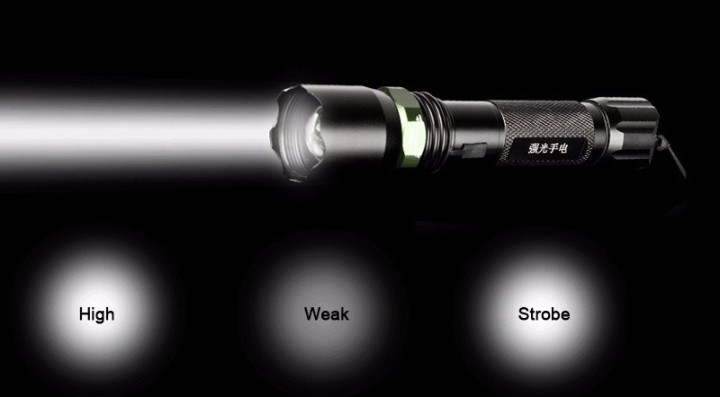 1000LM 5W waterproof cree led rechargeable flashlight police traffic command zoomable torch light by 18650 car charge for SOS jr