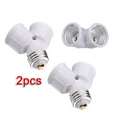2 X E27 to 2 e27 led light bulb lamp base adapter converter holder socket 12v 24v 48v 220v lampholder conversion toogoo - 1