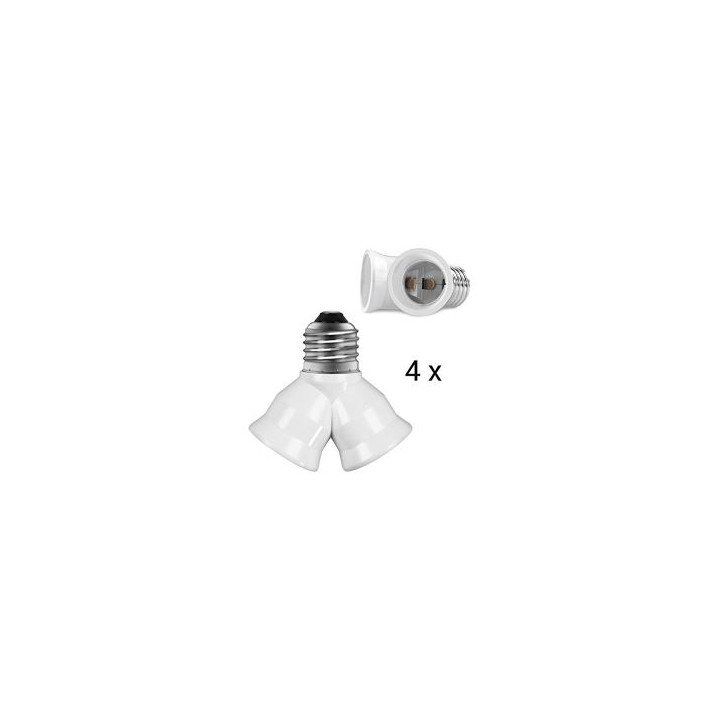 4 X Adaptación 2 socket bombilla led e27 e27 doblador de salida dual 12v 24v 220v lámparas kwmobile - 1
