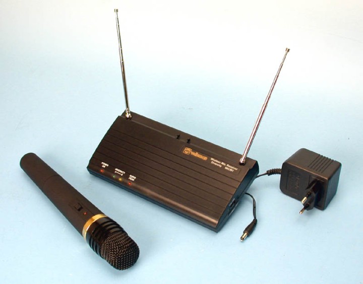 Receptor hf 1 canal + 1 microfono inalambrico hf 212.320mhz 30 130m para sonorizacion velleman - 1