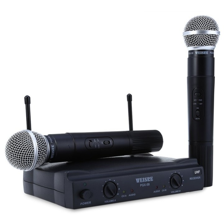 Ricevitore hf microfoni vhf + 2 170 + 260mhz recettori 30/130m microfoni professionali jr international - 1