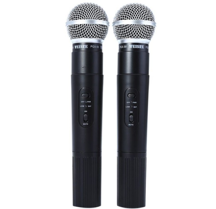 Receiver high frequency + 2 microphones vhf 170 260mhz 30 130m receiver + micros professionnal jr international - 2